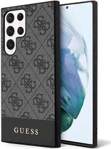 Guess Hoesje Hard Case 4G Logo Plate Zwart Geschikt voor Samsung Galaxy S23 Ultra