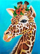 Diamond Painting Pakket - Giraffe - 50x40 cm - Complete Set - Volledige Bedekking - Ronde Steentjes