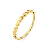 Silventi 9NBSAM-G230026 Gouden Ring met Hartjes - Dames - 2,7mm Breed - Maat 54 - 14 Karaat - Goud