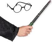 Jobber Toys - Baguette magique et lunettes - Ensemble d'accessoires de sorcier - Set 2 pièces - Lunettes et baguette magique Harry Potter - Garçons et filles - 3 à 7 ans - Sorcier