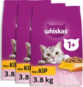 Whiskas 1+ Kattenbrokken - Kip - zak 3 x 3.8 kg
