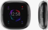 kwmobile 2x hoes geschikt voor Fitbit Versa 4 / Sense 2 hoesje - Cover van silicone - Hoesje voor activity tracker - In transparant