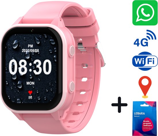4G Smartwatch kinderen met Whatsapp - GPS Tracker Kind - GPS Horloge kind - Smartwatch jongen & meisje - Videobellen - Stappenteller