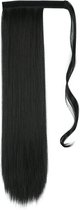 WiseGoods Luxe Hair Extension Ponytail Ladies - Postiche - Postiche - Perruque - Perruques - Cheveux - Barrette - Queue de Cheval Zwart 56cm