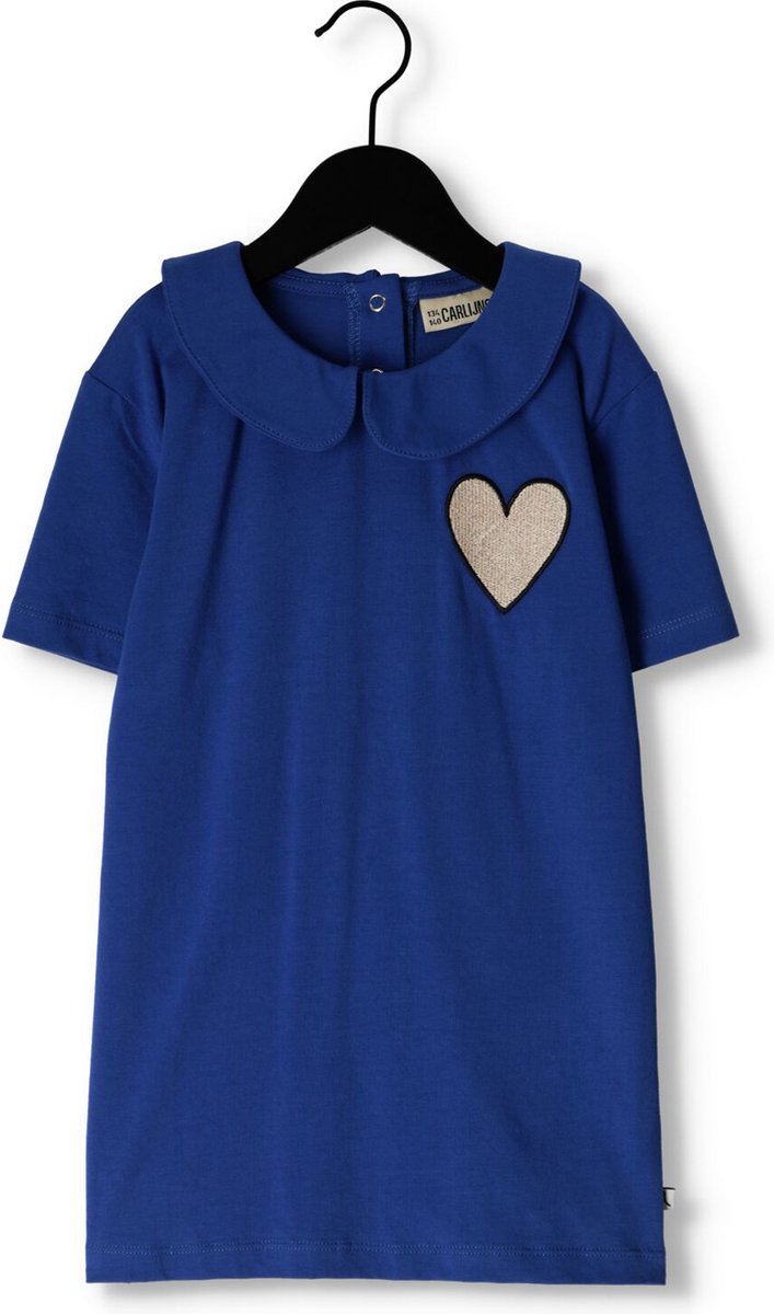 Carlijnq Sunnies - Collar T-shirt Wt Embroidery Tops & T-shirts Meisjes - Shirt - Donkerblauw - Maat 86/92