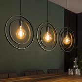 Lampe suspendue Tourner autour | 130 cm | 3 lumières | charbon de bois | lampe de table à manger | salle à manger salon | champêtre / moderne / design