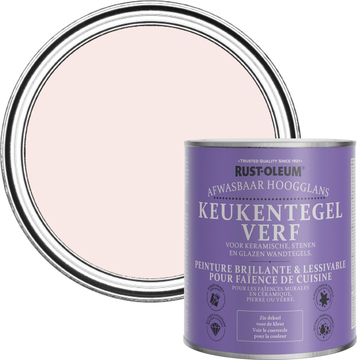 Rust-Oleum Roze Keukentegelverf Hoogglans - Porselein Roze 750ml