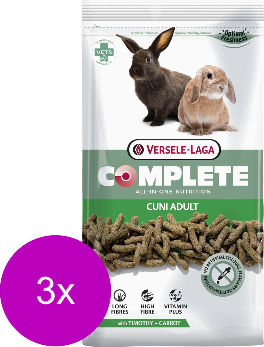 Versele-Laga Complete Cuni Adult - Nourriture pour lapin - 3 x 1,75 kg