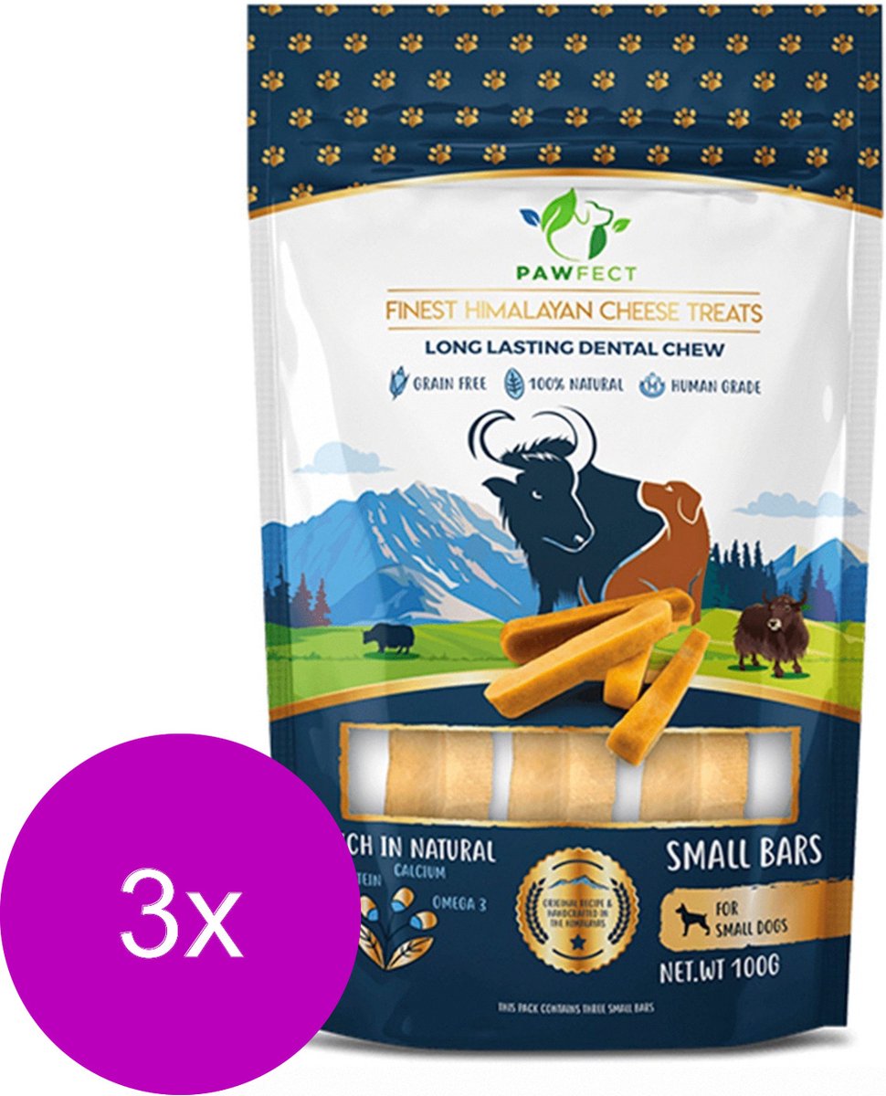 Pawfect Chew Bars - Hondensnacks - 3 x 100 g Small
