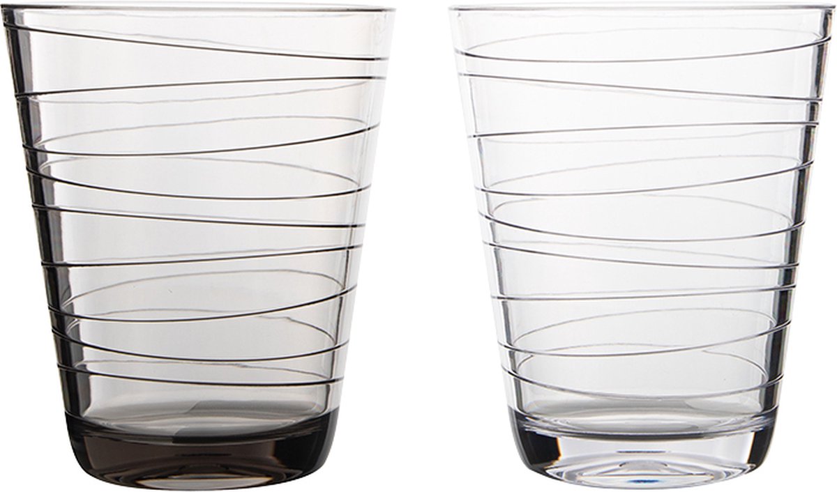Gimex - Linea Line - Waterglas - Streepjes- 300 ml - 2 Stuks