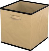 Intirilife 6x opvouwbare opbergbox van stof in beige - 26,7 x 26,7 x 28 cm - Multifunctionele opbergbox om te combineren met kasten of planken