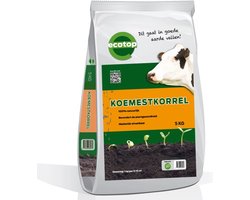 Ecotop geurarme koemestkorrels | koemest -korrel zak ca. 5,0kg | Allround organische meststof - Stimuleert bodemleven op natuurlijke wijze - Langdurige werking - Gecomposteerd en gehygiëniseerd - Makkelijk strooibaar - Bevordert bodemvruchtbaarheid