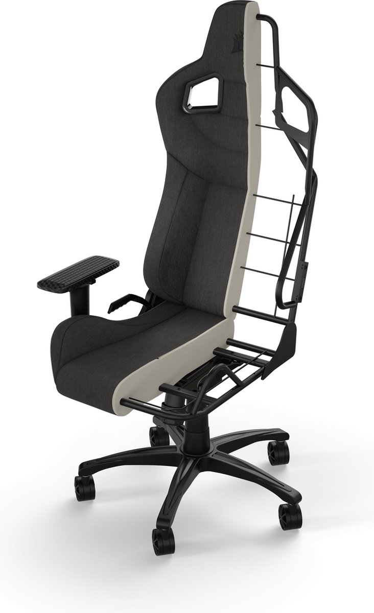 Corsair T3 Rush - Tissu en Polyester Fauteuil Gaming (Revêtement en Tissu  doux Respirant, Coussin Ajustable pour La Nuque, Lombair Support,  Accoudoirs