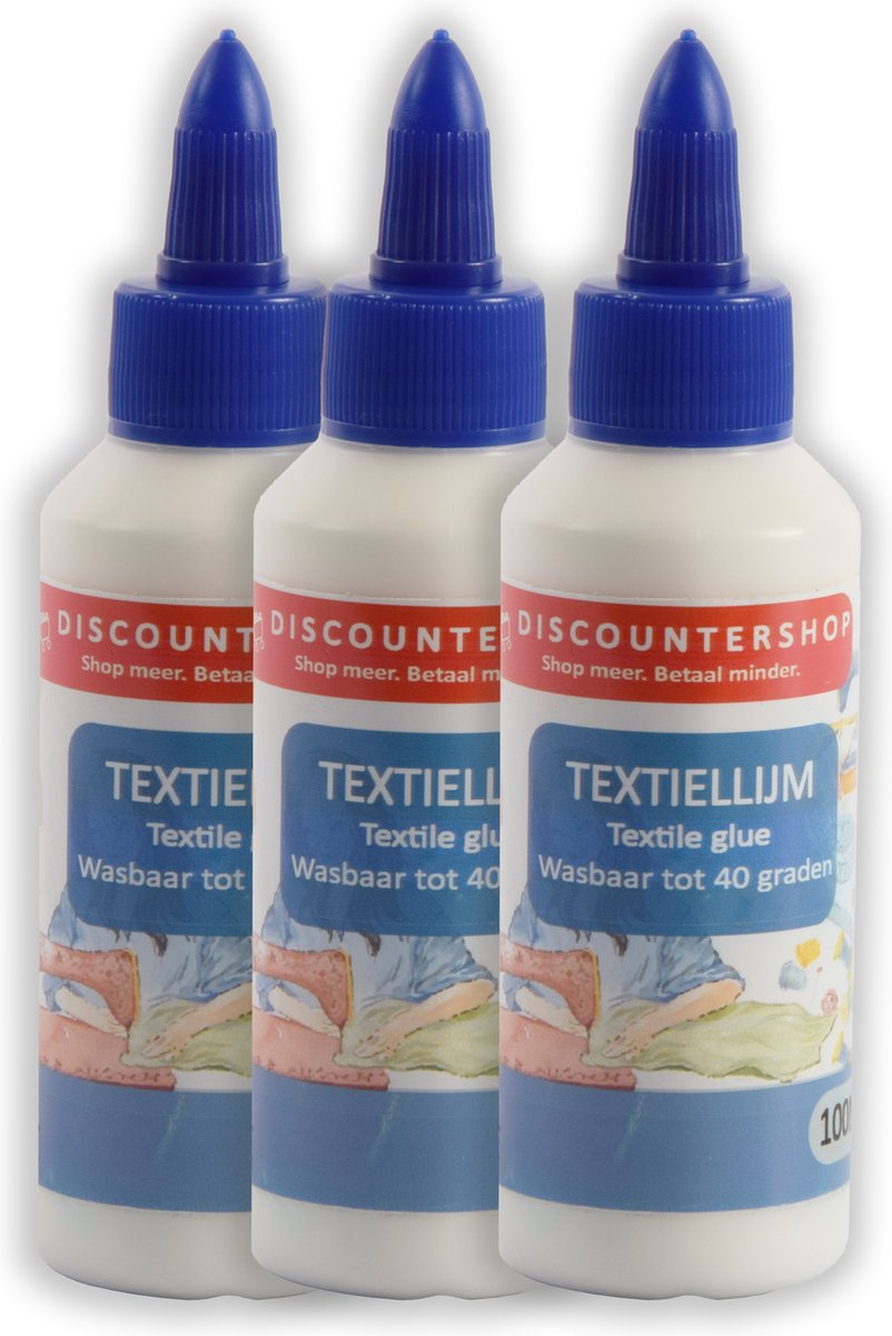 Textiellijm 300ml - 100 ml per tube - 3 stuks textiellijm 300 ml- Textiellijm