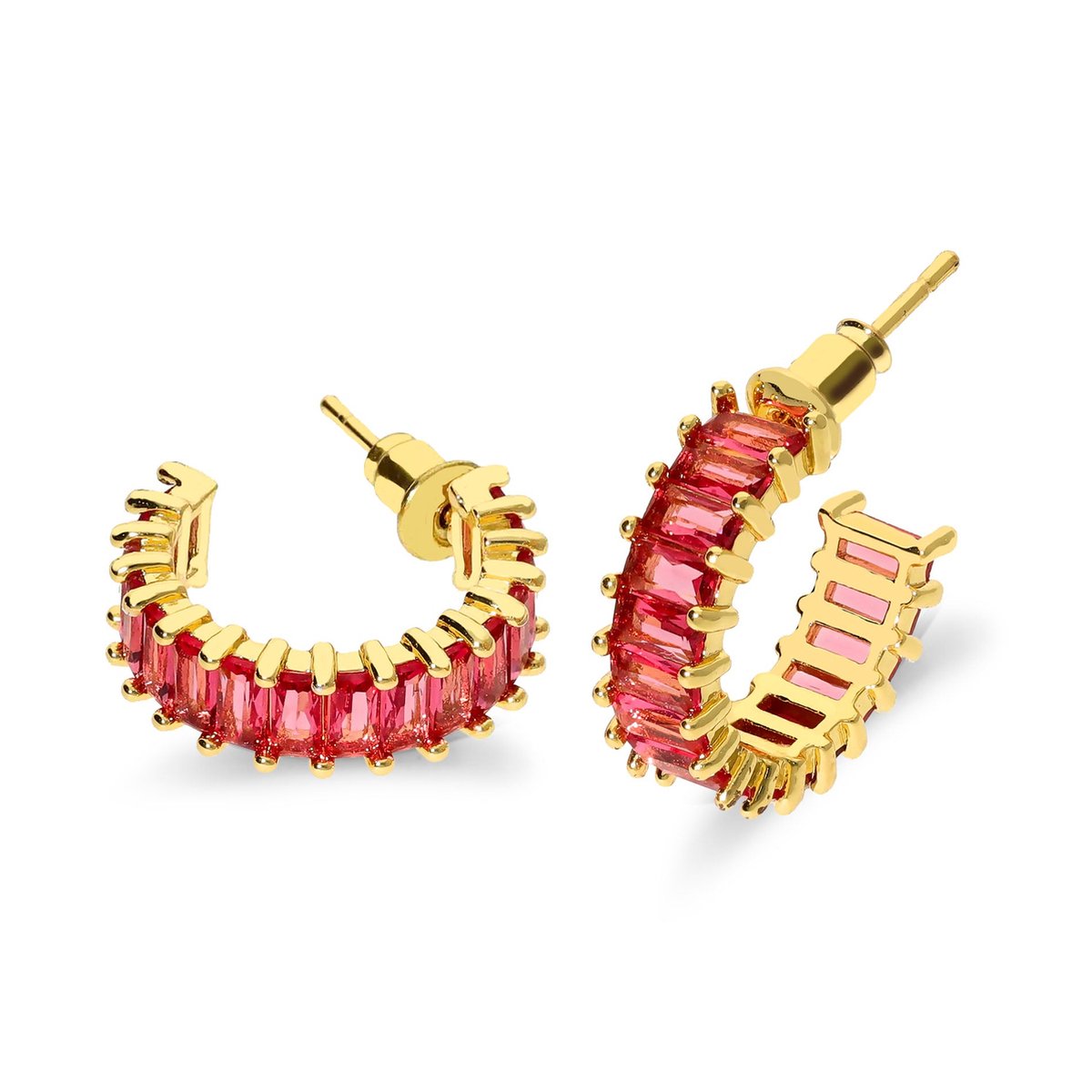 Coral earring pink gold
