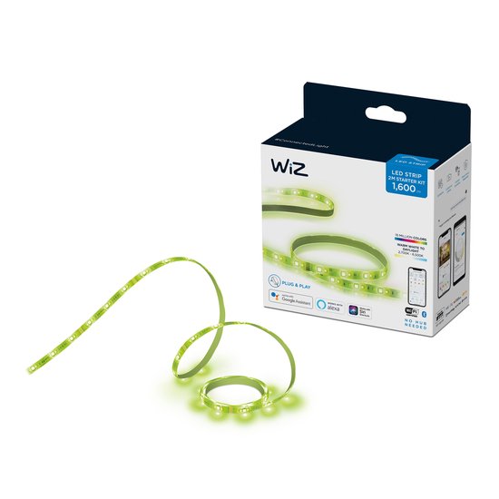 WiZ Ledstrip Starterset Slimme LED Verlichting - Gekleurd en Wit Licht - 2 Meter - WiFi - Basis