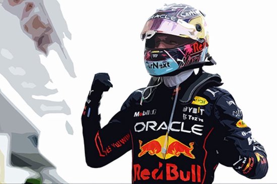 Max Verstappen Red Bull helm 2 - Poster - 30 x 40 cm