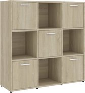 vidaXL - Boekenkast - 90x30x90 - cm - bewerkt - hout - sonoma - eikenkleurig