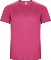 Fluorescent Roze unisex ECO sportshirt korte mouwen 'Imola' merk Roly maat 104 / 4