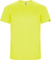 Fluorescent Geel unisex ECO sportshirt korte mouwen 'Imola' merk Roly maat 104 / 4