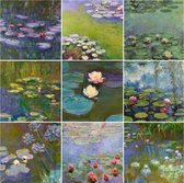 UNIEK & STIJL - blanco dubbele kaarten met envelop - wenskaarten set - Claude Monet - waterlelies - hoogkwaliteit kaarten - 9 kaarten- zonder tekst - 14.8 x14.8 cm - oud Hollandse meesters - Zie al onze kaartenserie bij UNIEK & STIJL kaarten