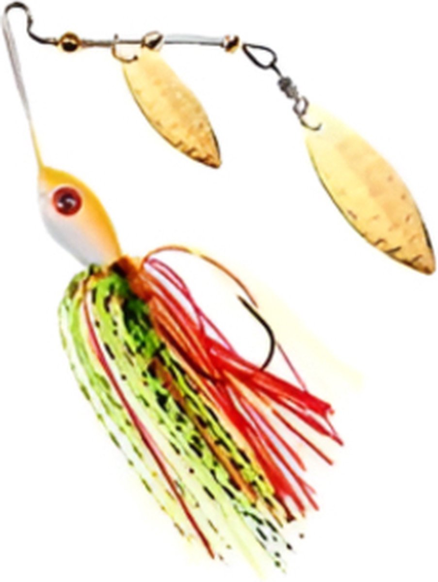 PikeAttack - Spinnerbait - Roofvissen - Rood/Geel/Groen - 10cm - 15g
