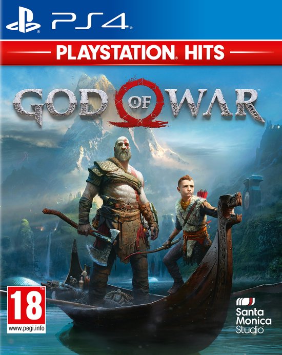 God of War 'Playstation Hits' PS4-hoes met Kratos en Atreus in boot, PEGI 18.