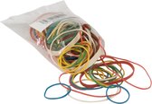 Q-CONNECT elastieken, breedte 1,5 mm, verschillende lengtes, 25 g, geassorteerde kleuren 25 stuks