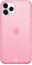 xoxo Wildhearts siliconen glitter hoesje - Sparkle Away Pink - Geschikt voor iPhone 12 Pro Max - Shockproof case met glitters - Roze