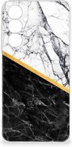 Smartphonehoesje Geschikt voor Samsung Galaxy A54 5G Smartphone hoesje Marble White Black