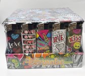 aanstekers 50 lighters good quality in one tray with different love and kisses foto