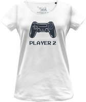 Gaming - T-Shirt Femme Blanc Joueur 2 - L