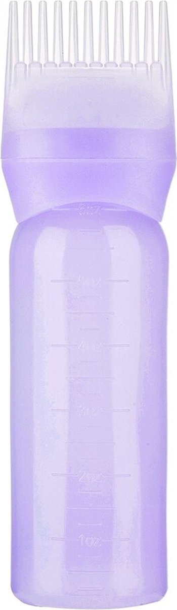 Goedkoopste Haar olie fles - Haarverf Applicator met kam Haarfles - Paars - Doseerfles 177ml