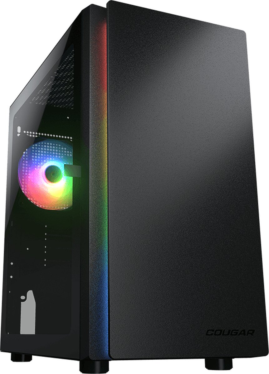 Cougar Purity RGB Black Mini Tower PC Gaming behuizingen met ARGB Fan - Zwart