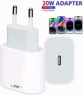 Ronyse Oplader iPhone - 20W Adapter - 1 Stuk - USB-C Adapter - Wit - Snellader - Oplaadstekker USB C voor Apple iPhone 14/13/12/11/X - Fast Charger - Oplaadblokje - Quick Charge - Geschikt voor iPhone 11/12/13/14 - Opladen