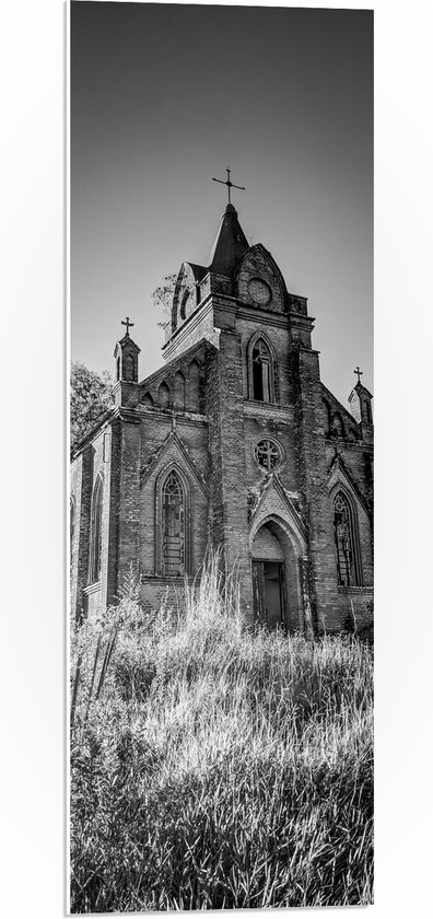 WallClassics - PVC Schuimplaat- Kathedraal op het Platteland - 30x90 cm Foto op PVC Schuimplaat