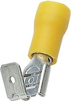 Vlakke kabelschoen (v + m) - 6,3mm / geel - half geïsoleerd (100 stuks)