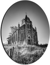 WallClassics - Dibond Ovaal - Kathedraal op het Platteland - 21x28 cm Foto op Ovaal (Met Ophangsysteem)