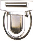 2x Metalen tas sluiting zilverkleurig 32x38 mm - 4-delig - clicksluiting voor leer kunstleer en canvas - kliksluiting - 2 tassluitingen - zilver nikkel
