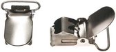 4x Bretel clip zilverkleurig met ronde hoeken 20 mm - 4 bretelclips - clips voor bretels zilver nikkel