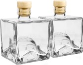 Browin glazen vierkante flessen 500ml met dop - stapelbaar