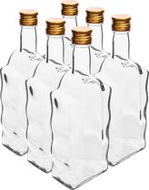 Browin glazen fles 500ml met schroefdop - 6 stuks