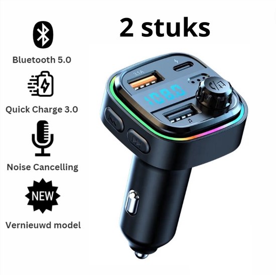 Bluetooth FM Transmitter - Auto Snel Lader - Carkit - Handsfree - MP3 -... | bol.com