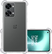 Hoes Geschikt voor OnePlus Nord 2T Hoesje Siliconen Cover Shock Proof Back Case Shockproof Hoes - Transparant