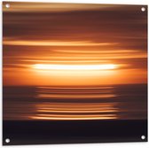 WallClassics - Poster de jardin - Coucher de soleil brumeux - 80x80 cm Photo sur poster de jardin (décoration murale pour extérieur et intérieur)