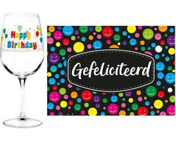 Happy Birthday cadeau glas 21 jaar - verjaardag - en Gefeliciteerd kaart
