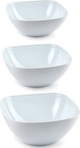 Plasticforte voedsel serveerschalen - set 8x - wit - kunststof - in 3 formaten