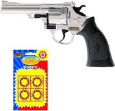 Speelgoed revolver pistool voor 12-rings plaffertjes met 8x blisters