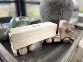 Vrachtwagen van hout met oplegger - spaarpot