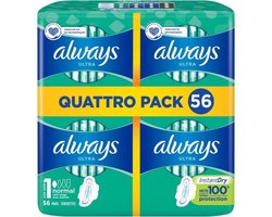 Always Maandverband Normal Ultra Wings — 56 stuks